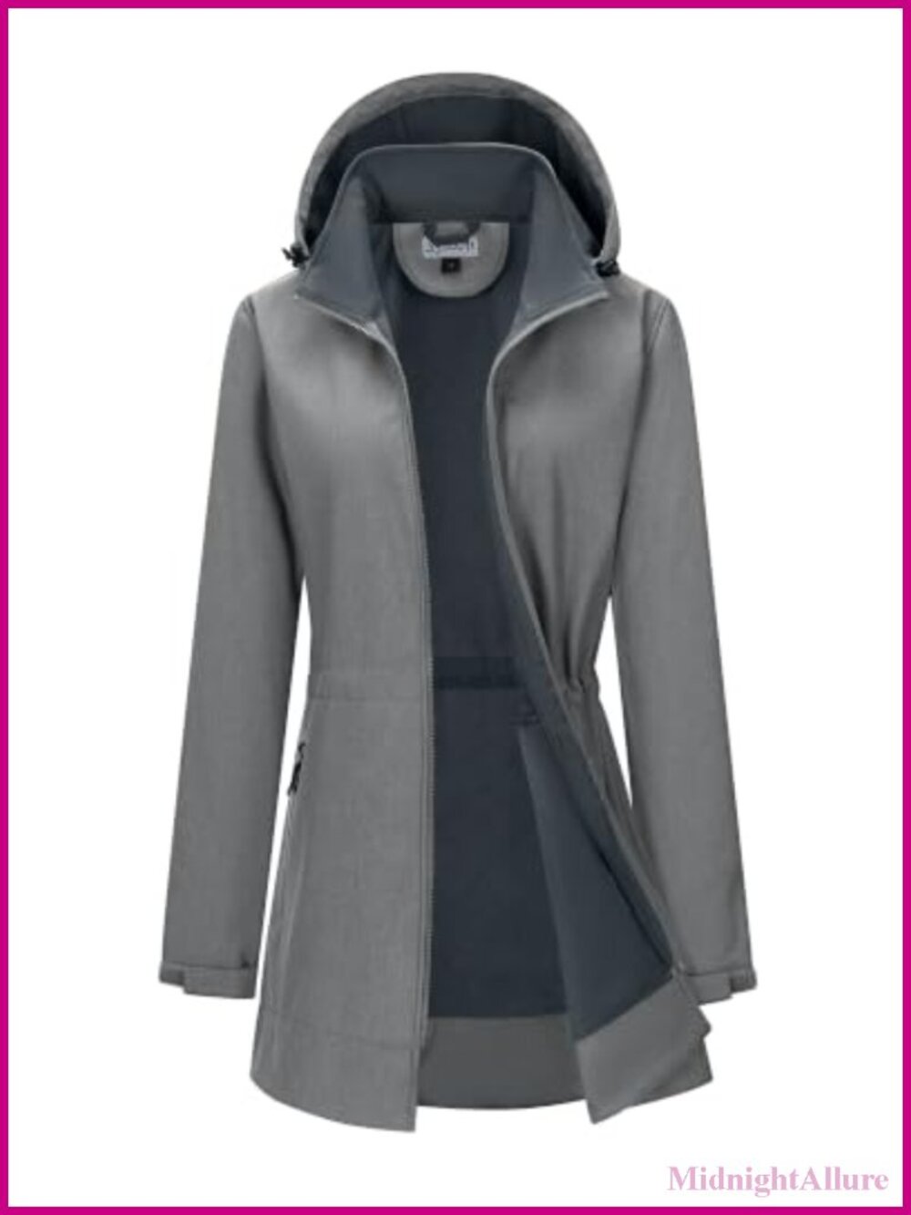 Waterproof Softshell Jacket Hooded Fleece Lined Raincoat Windproof Womens